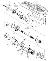 Корпус шестерни, Prop-2.31:1-USA-0T625303/BEL-0P216184 и ниже 4-Х ТАКТНОГО ПЛМ MERCURY 50 Серийный номер от 0T409000 до 1B344306