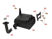 Выпускная система снегохода IRBIS Dingo (2018 г.)